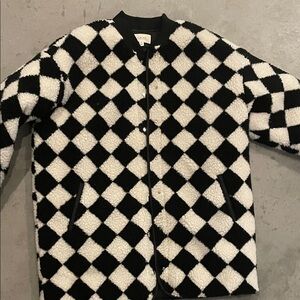 If By Sea - black and white fleece jacket